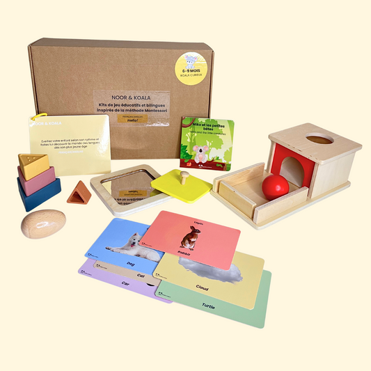 Kit de jeu Montessori et bilingue pour les 6-9 mois 